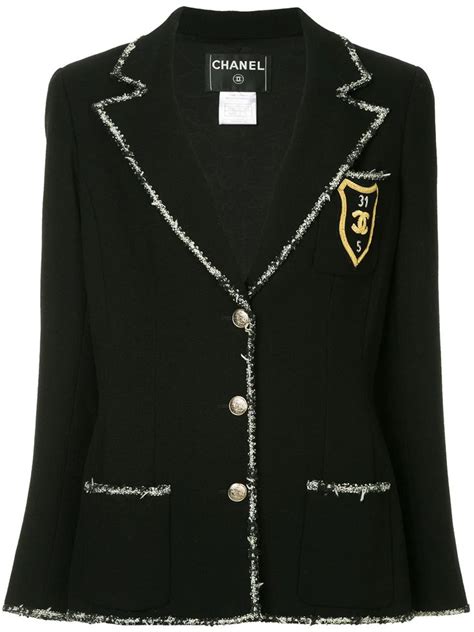 vintage chanel long coat|pre owned chanel blazers.